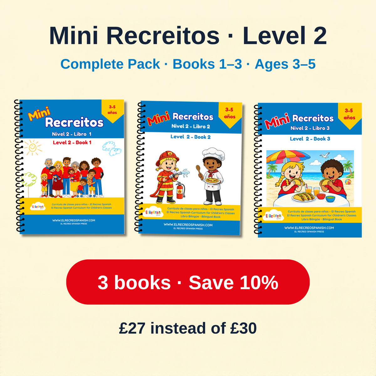 Mini Recreitos Level 2 Complete Pack – Books 1–3